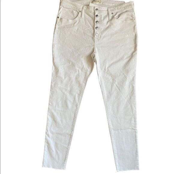 Madewell 9” Mid-Rise Skinny Jeans in Pure White size W 33 NWT - Picture 8 of 12